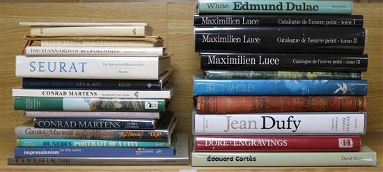 A quantity of reference books relating to art and artists including Maximilien Luce, Conrad Martens and